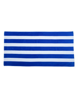 Carmel Towel Company Cabana Stripe Velour Beach Towel. C3060S - Royal