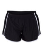 Augusta Sportswear Women's Pulse Team Running Shorts. 1265 - Black/ Black/ White