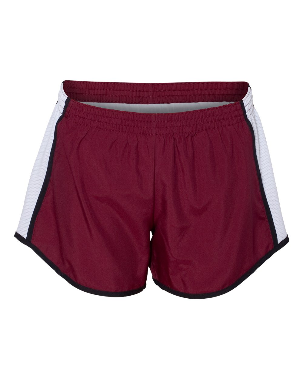Augusta Sportswear Women's Pulse Team Running Shorts. 1265 - Maroon/ White/ Black