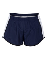 Augusta Sportswear Women's Pulse Team Running Shorts. 1265 - Navy/ White/ Black