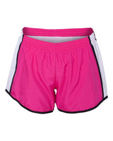 Augusta Sportswear Women's Pulse Team Running Shorts. 1265 - Power Pink/ White/ Black