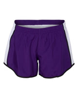 Augusta Sportswear Women's Pulse Team Running Shorts. 1265 - Purple/ White/ Black
