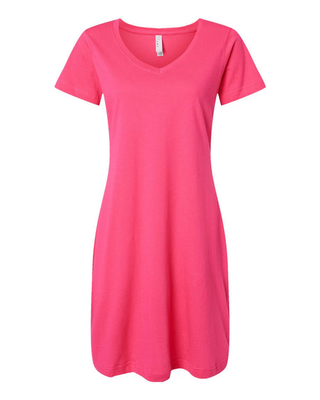 LAT Women's Fine Jersey V-Neck Coverup. 3522 - Hot Pink