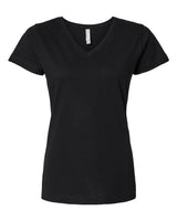LAT Women's Fine Jersey V-Neck Tee. 3507 - Black