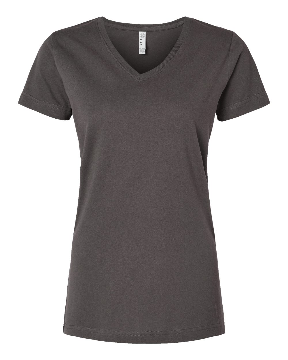 LAT Women's Fine Jersey V-Neck Tee. 3507 - Charcoal