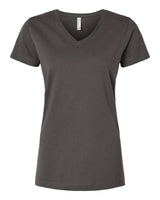 LAT Women's Fine Jersey V-Neck Tee. 3507 - Charcoal
