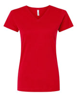 LAT Women's Fine Jersey V-Neck Tee. 3507 - Red