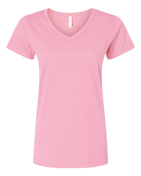 LAT Women's Fine Jersey V-Neck Tee. 3507 - Pink