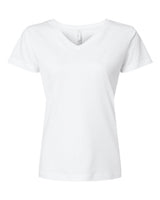 LAT Women's Fine Jersey V-Neck Tee. 3507 - White