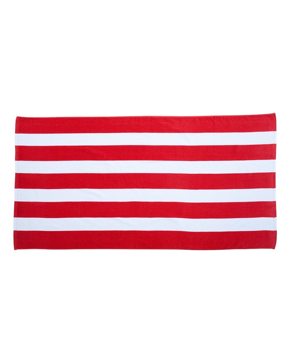 Carmel Towel Company Cabana Stripe Velour Beach Towel. C3060S - Red