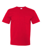 Bayside Unisex USA-Made Midweight Pocket T-Shirt. 5070 - Red