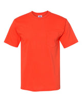 Bayside Unisex USA-Made Midweight Pocket T-Shirt. 5070 - Bright Orange