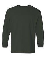 Gildan Youth Heavy Cotton™ Long Sleeve T-Shirt. 5400B - Forest Green
