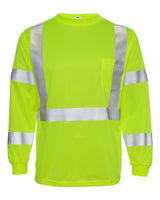 Kishigo Unisex Long Sleeve Class 3 T-Shirt. 9145-9146 - Lime