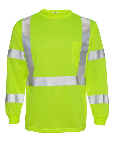 Kishigo Unisex Long Sleeve Class 3 T-Shirt. 9145-9146 - Lime