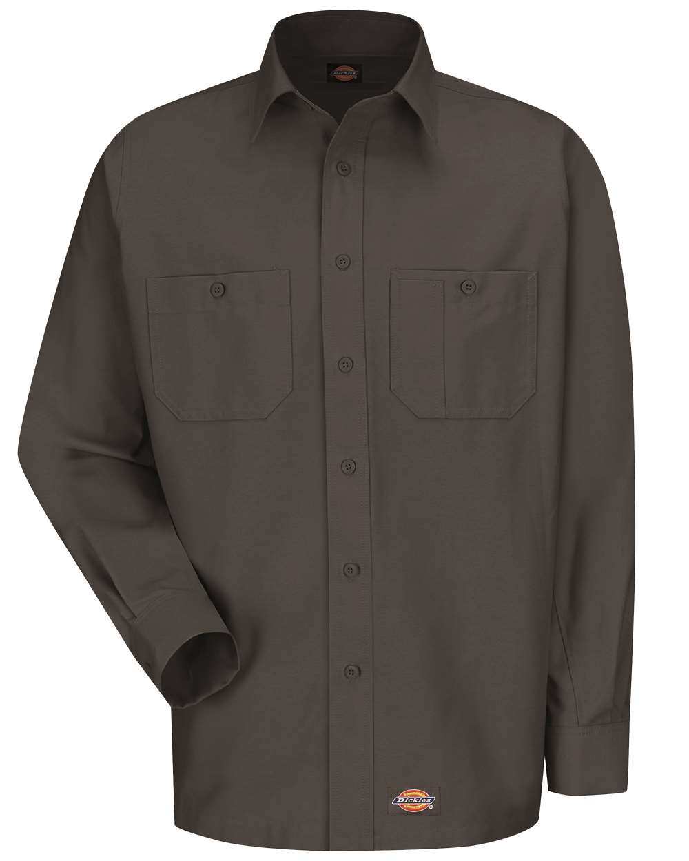 Dickies Men's Tall Long Sleeve Work Shirt. WS10T - Charcoal
