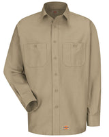 Dickies Men's Tall Long Sleeve Work Shirt. WS10T - Khaki