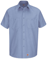 Dickies Men's Tall Short Sleeve Work Shirt. WS20T - Light Blue