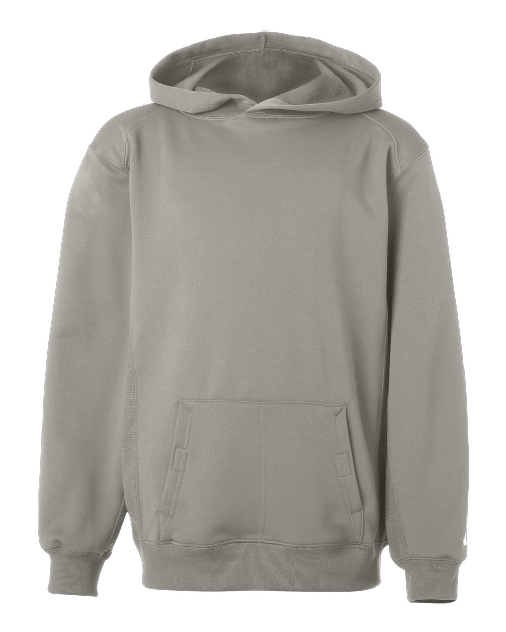 Badger Youth Performance Fleece Hooded Sweatshirt. 2454 - Silver