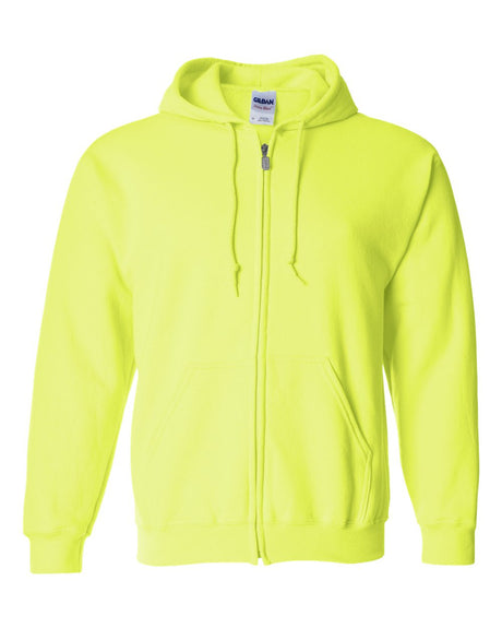 Gildan Unisex Heavy Blend™ Full-Zip Hooded Sweatshirt. 18600 - Safety Green