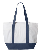 Liberty Bags Bay View Giant Zippered Tote. 7006 - White/ Navy