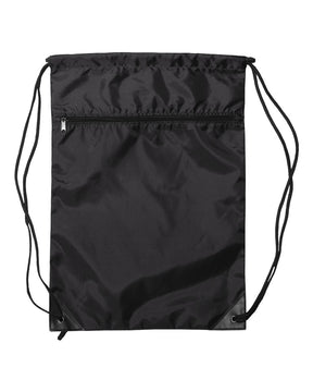 Liberty Bags Zippered Drawstring Backpack. 8888 - Black