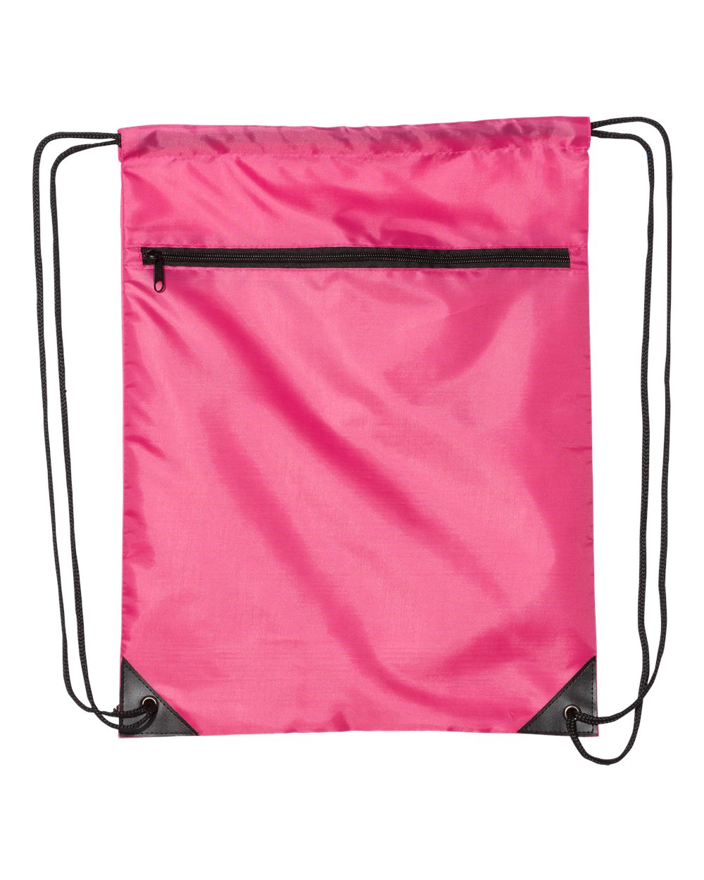 Liberty Bags Zippered Drawstring Backpack. 8888 - Hot Pink