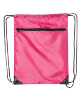 Liberty Bags Zippered Drawstring Backpack. 8888 - Hot Pink