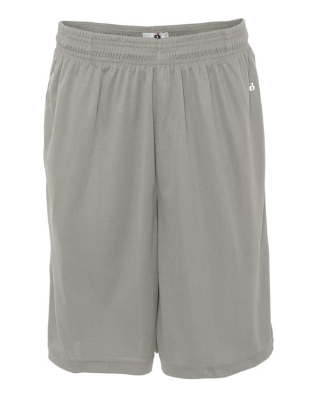 Badger Men's B-Core 10" Shorts with Pockets. 4119 - Silver