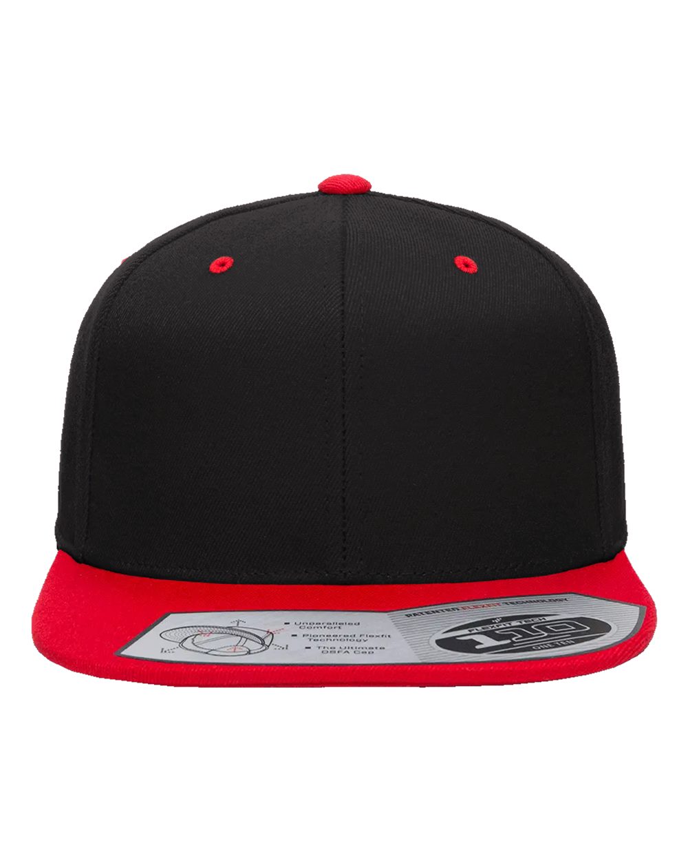 Flexfit 110® Snapback Cap. 110F - Black/ Red