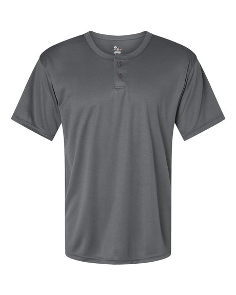 Alleson Athletic Men's B-Core Placket Jersey. 7930 - Graphite