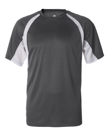 Badger Men's B-Core Hook T-Shirt. 4144 - Graphite/ White
