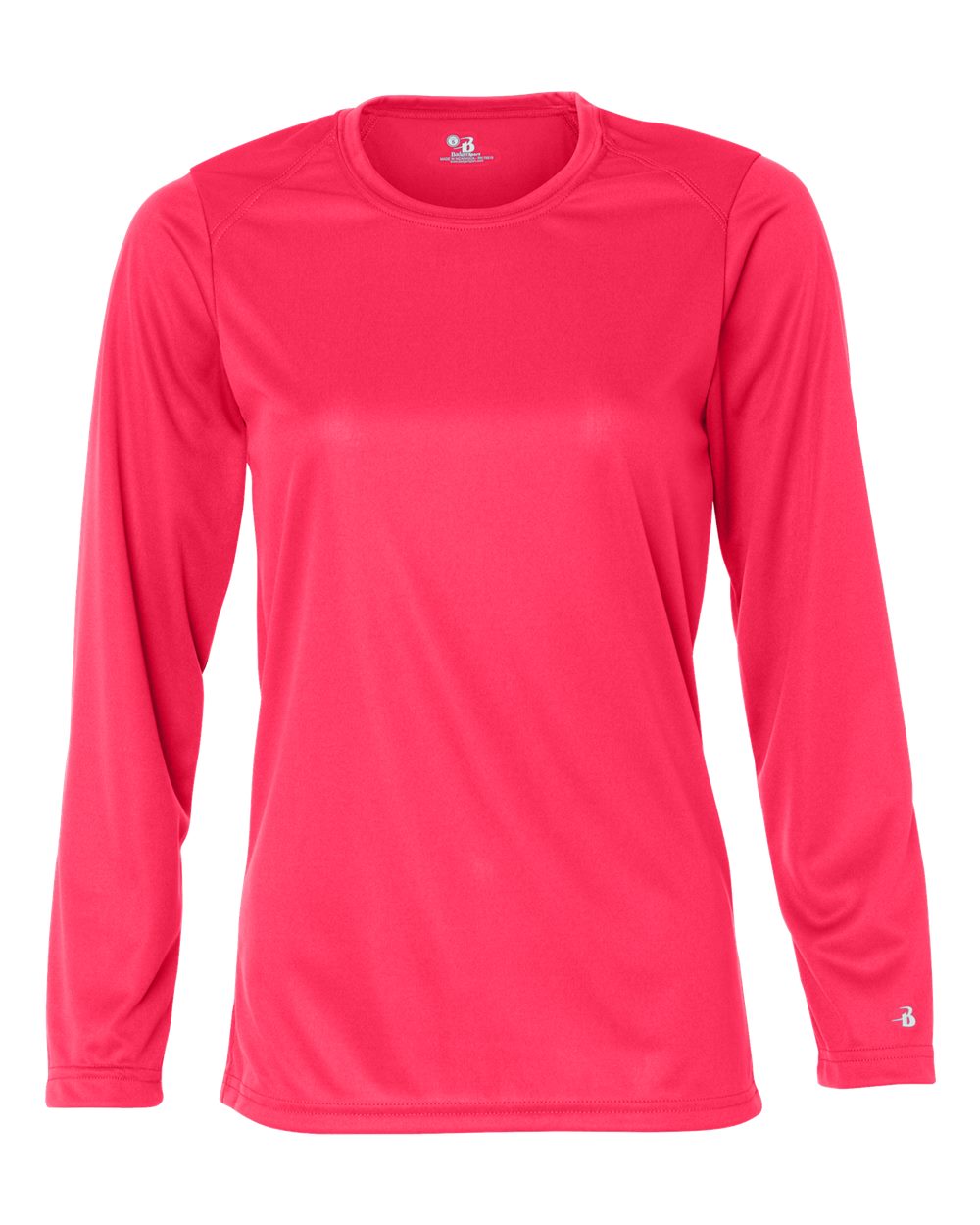 Badger Women's B-Core Long Sleeve T-Shirt. 4164 - Hot Coral