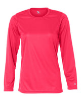 Badger Women's B-Core Long Sleeve T-Shirt. 4164 - Hot Coral