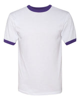 Augusta Sportswear Unisex 50/50 Ringer T-Shirt. 710 - White/ Purple