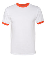 Augusta Sportswear Unisex 50/50 Ringer T-Shirt. 710 - White/ Orange