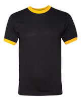 Augusta Sportswear Unisex 50/50 Ringer T-Shirt. 710 - Black/ Gold