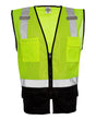 Kishigo Unisex Black Bottom Mesh Class 2 Vest. 1509 - Lime