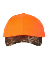 Kati Solid Crown with Camo Bill Cap. LC25 - Blaze/ Realtree Hardwoods