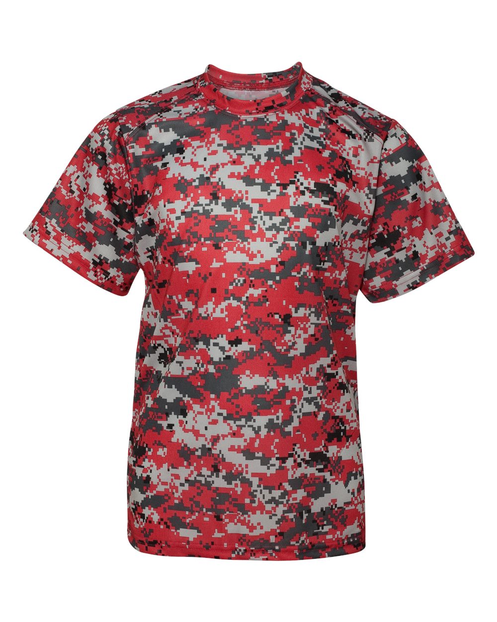 Badger Youth Digital Camo T-Shirt. 2180 - Red Digital