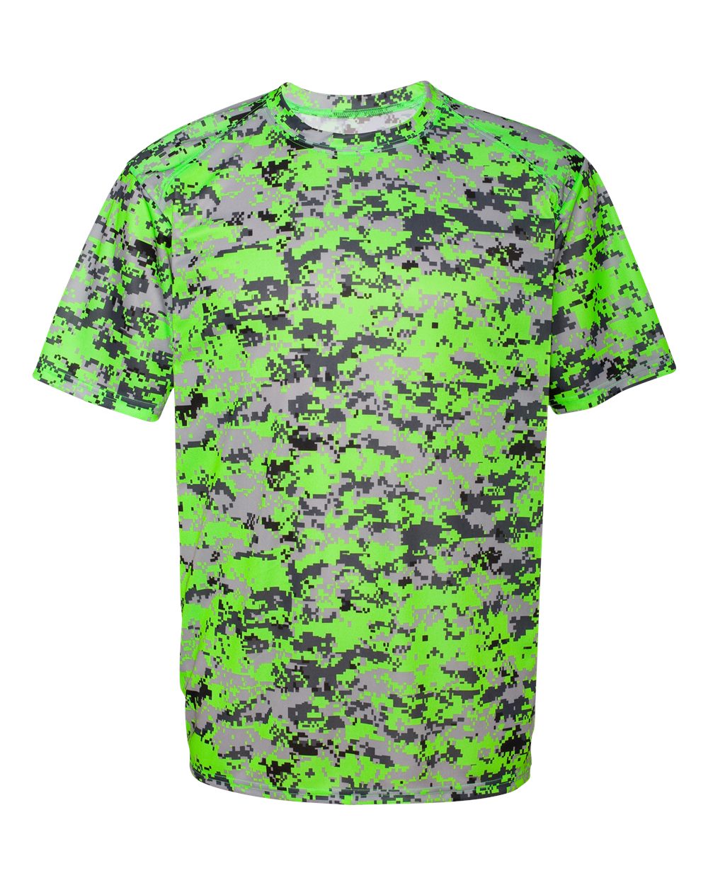 Badger Men's Digital Camo T-Shirt. 4180 - Lime Digital