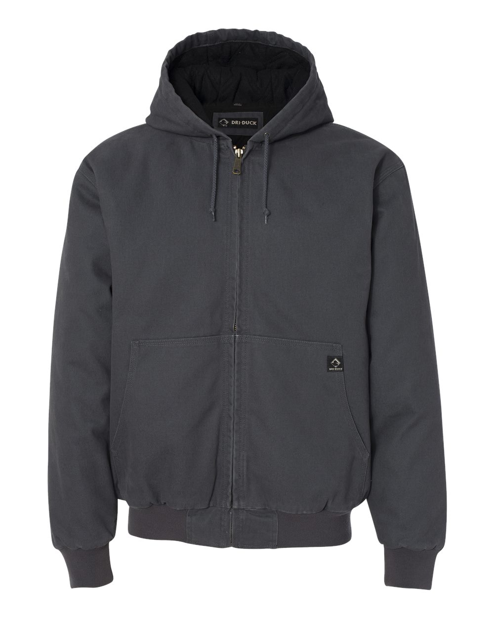 DRI DUCK Men's Cheyenne Boulder Cloth™ Hooded Jacket with Tricot Quilt Lining. 5020 - Charcoal