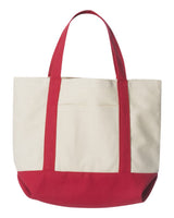 Liberty Bags Seaside Boater Tote. 8867 - Natural/ Red