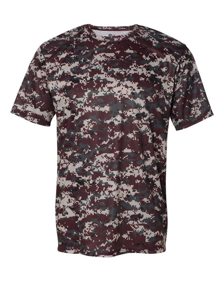 Badger Men's Digital Camo T-Shirt. 4180 - Maroon Digital