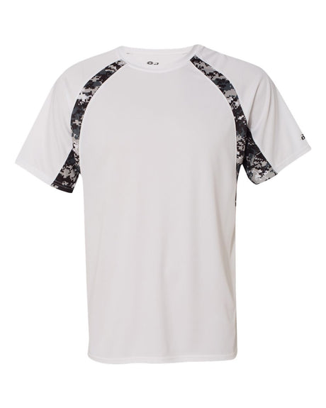 Badger Men's Hook Digital T-Shirt. 4140 - White/ Black