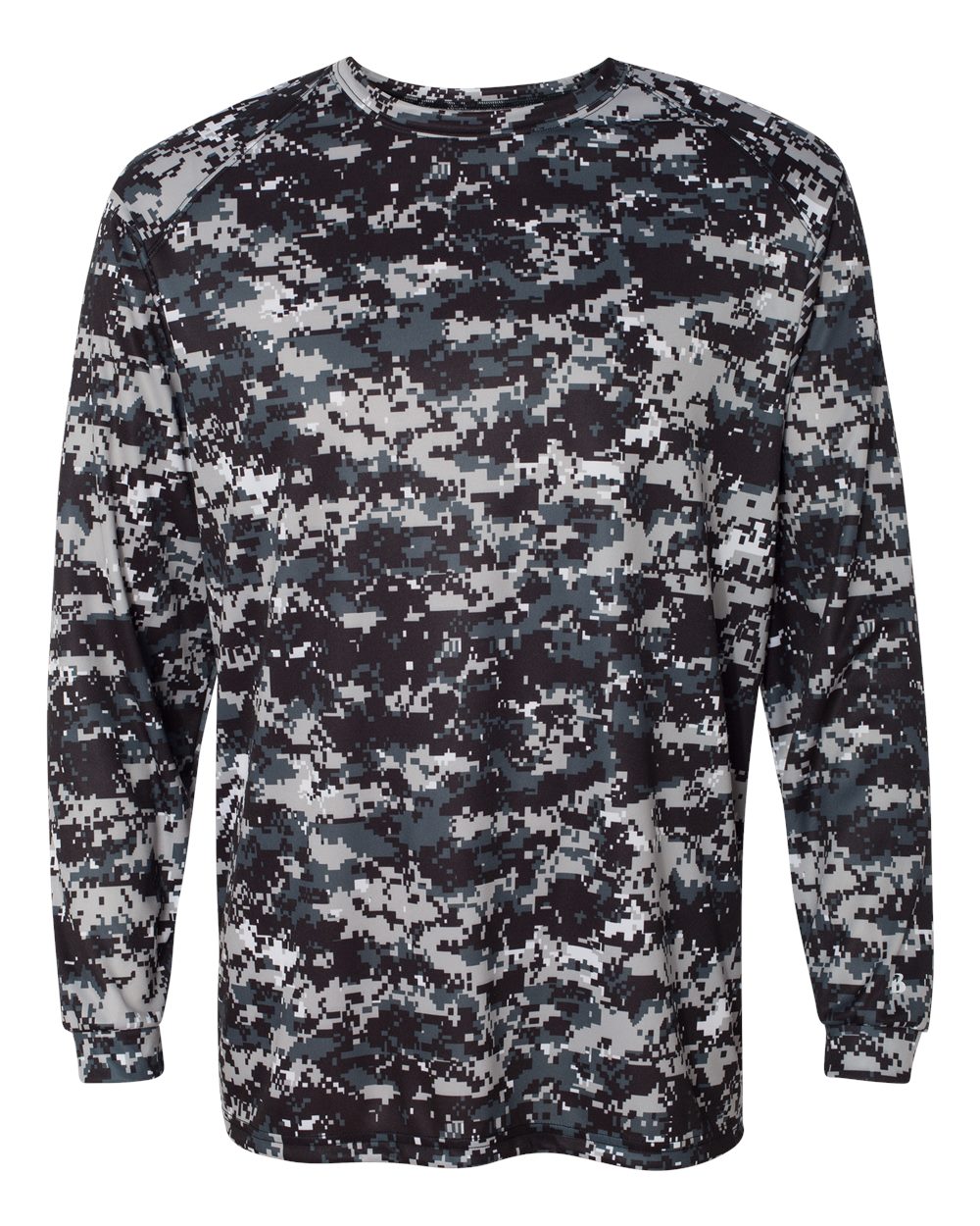 Badger Men's Digital Camo Long Sleeve T-Shirt. 4184 - Black Digital
