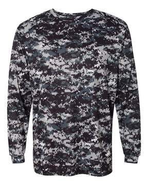 Badger Men's Digital Camo Long Sleeve T-Shirt. 4184 - Black Digital