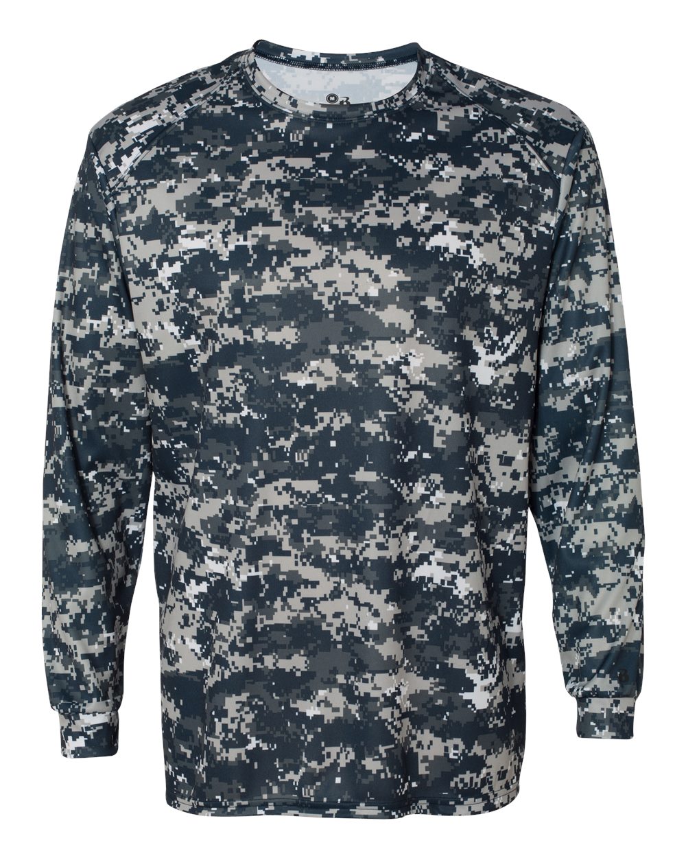 Badger Men's Digital Camo Long Sleeve T-Shirt. 4184 - Navy Digital
