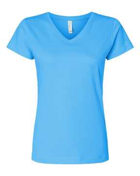 LAT Women's Fine Jersey V-Neck Tee. 3507 - Aqua