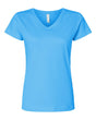 LAT Women's Fine Jersey V-Neck Tee. 3507 - Aqua